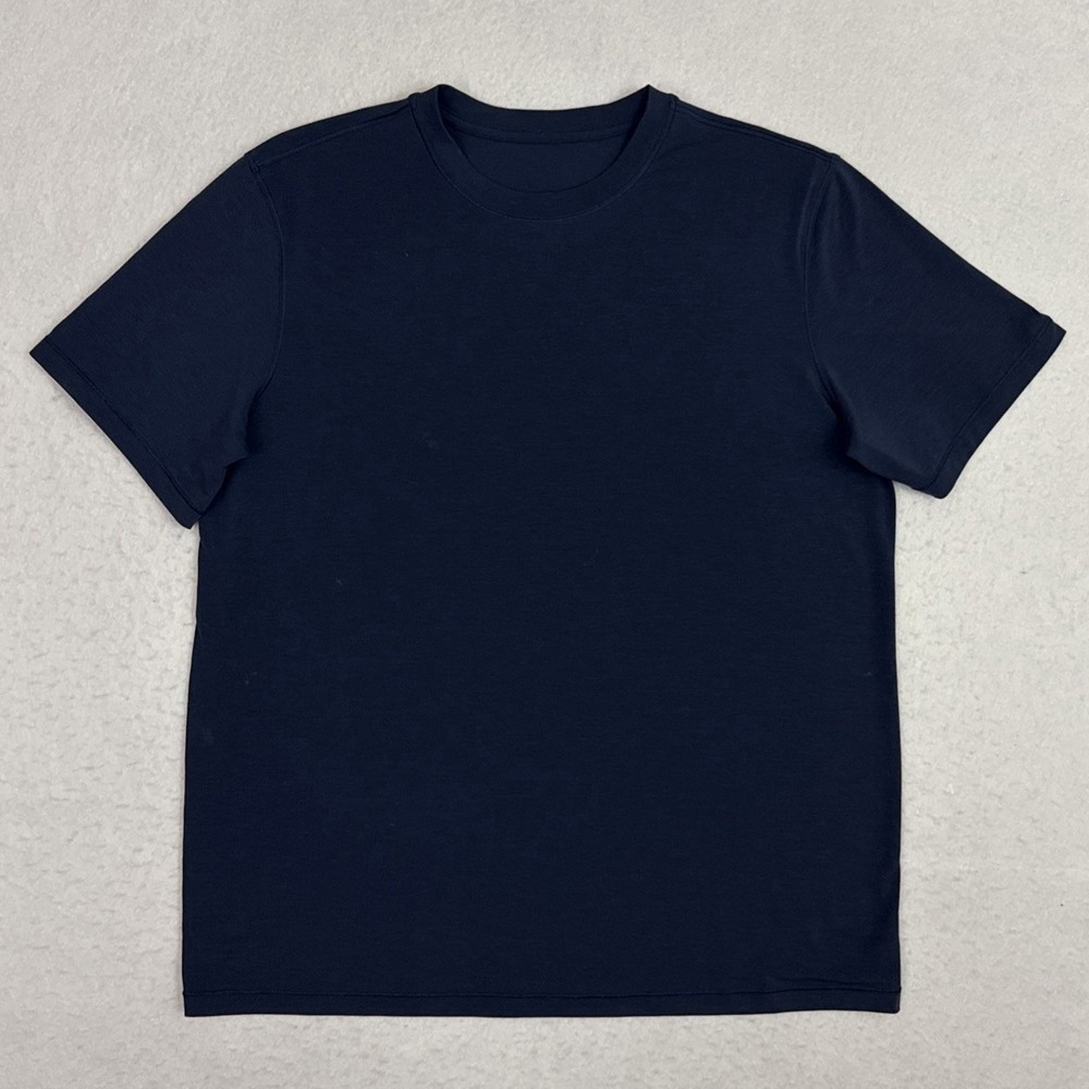 Lululemon Fundamental T-Shirt Men's Large Navy Blue Short Sleeve Stretch